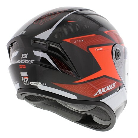 Axxis FF112D Draken S Sunray B5 Gloss black white red Helmet