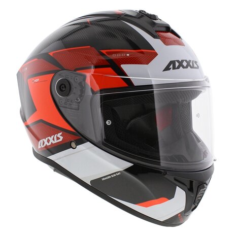 Axxis FF112D Draken S Sunray B5 Gloss black white red Helmet