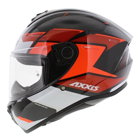 Axxis FF112D Draken S Sunray B5 Gloss black white red Helmet