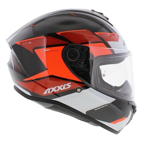 Axxis FF112D Draken S Sunray B5 Gloss black white red Helmet