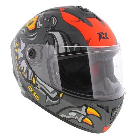 Axxis Draken S helmet Dinotoon B5 matt red grey
