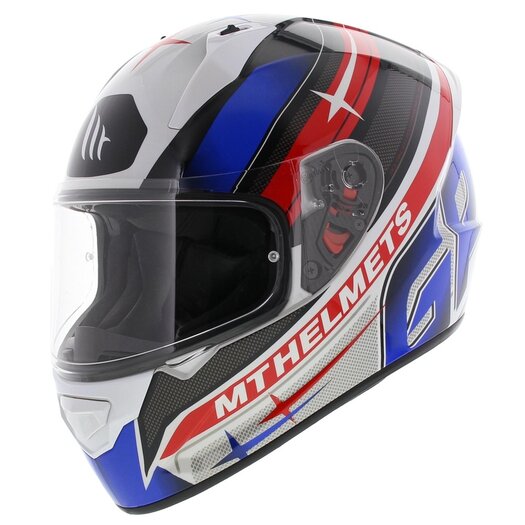 Red and 2025 blue helmet