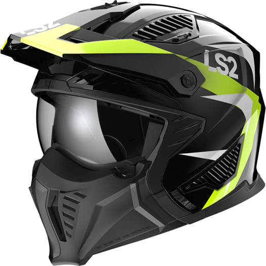 LS2 OF606 Drifter XXマットグレー LS2 OF606 Drifter Triality gloss black yellow - Helmetdiscounter