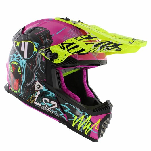 LS2 MX437 Fast EVO II mini Gorilla gloss purple children MX motorcycle helmet Helmetdiscounter