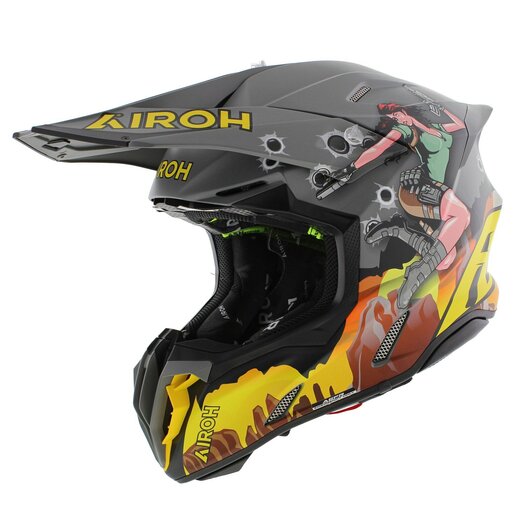 Airoh Twist 3.0 MX Helmet Adventure matt grey black orange