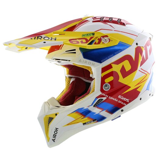 Airoh Aviator Ace 2 MX Helmet Proud gloss yellow blue grey