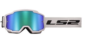 LS2 Charger goggle white with iridium visor