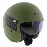 LS2 OF599 Spitfire II Retro matt green black - Open Face helmet motorcycle scooter