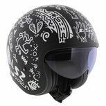 LS2 OF599 Spitfire II Tribal matt black white - Open Face helmet motorcycle scooter