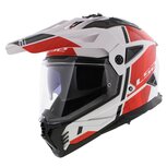LS2 MX702 Pioneer II adventure helmet Hill gloss white red