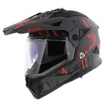 LS2 MX702 Pioneer II adventure helmet Crazy matt grey black red
