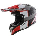 Airoh MX Helmet Aviator 3 AMS&sup2; Monarch matt grey white red