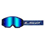 LS2 Charger PRO goggle blue with iridium visor + clear visor + Tear off kit
