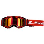 LS2 Aura PRO goggle red with clear visor &amp; Pinlock 70 MaxVision + iridium visor + Laminated Tear off kit