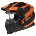 LS2 OF606 Drifter helmet Mud matt black orange