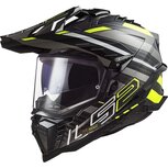 LS2 MX701 Carbon Explorer Edge gloss black yellow - Adventure helmet motorcycle