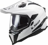 LS2 MX701 Explorer solid gloss white - Adventure helmet motorcycle