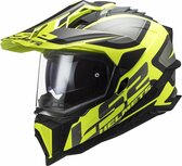 LS2 MX701 Explorer Alter matt black yellow - Adventure helmet motorcycle