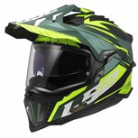 LS2 MX701 Explorer Spire matt green yellow - Adventure helmet motorcycle