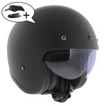 LS2 OF599 Spitfire II Button matt black special edition with peak included - Open Face helmet motorcycle scooter