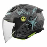 LS2 OF622 Funny II Scribble grey blue children openface helmet