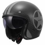 LS2 OF601 Bob II C Star gloss black carbon grey Open Face Motorcycle Helmet