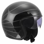 LS2 OF601 Bob II Open Face Motorcycle Helmet  - Cosmic gloss black grey