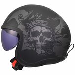 LS2 OF599 Spitfire II Willy matt black grey - Open Face helmet motorcycle scooter