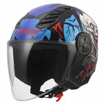 LS2 OF616 Airflow II helmet Zombie II gloss black red blue