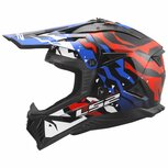 LS2 MX708 Fast II helmet Grotesk gloss white blue red