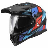 LS2 MX702 Pioneer II adventure helmet Block matt black red blue
