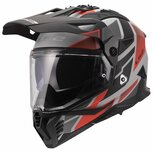 LS2 MX702 Pioneer II adventure helmet Block matt grey red