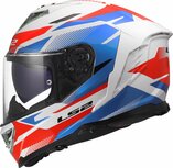 LS2 FF818 Storm III helmet Komai gloss white blue red