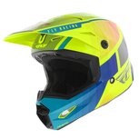 Fly Racing Kinetic Children Youth Offroad MX Helmet Drift gloss blue yellow grey