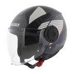 Axxis Metro S Bird B0 matt blue white grey - Openface helmet for motorcycle and scooter
