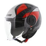 Axxis Metro S Bird B5 gloss black red grey - Openface helmet for motorcycle &amp; scooter