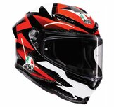 AGV K6 S Braven Motorcycle helmet - gloss black red white