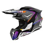 Airoh Twist 3.0 MX Helmet Hustle grey black orange purple