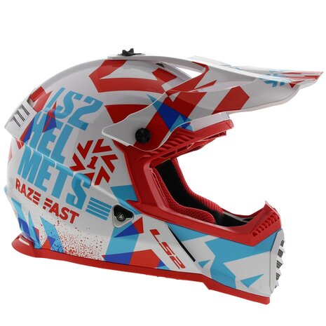 Gedeeltelijk Pakistaans bedelaar LS2 kinder crosshelm MX437 Fast EVO Mini Funky glans rood wit - Helmspecialist Gedeeltelijk Pakistaans bedelaar LS2 kinder crosshelm MX437 Fast EVO Mini Funky glans rood wit - Helmspecialist