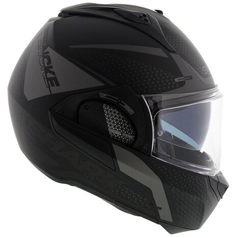 Shark EVO-GT Helmet Encke matt black anthracite - Size XS - Flip up / Flip back / Modular motorcycle helmet
