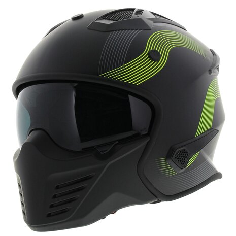 Vito Jet Bruzano helmet matt black fluo yellow