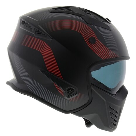 Vito Jet Bruzano helmet matt black red