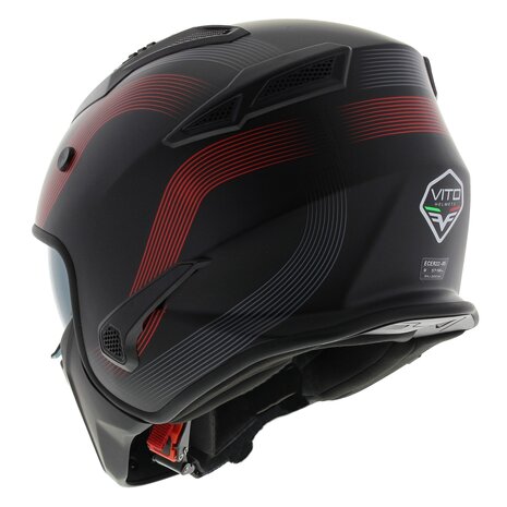 Vito Jet Bruzano helmet matt black red