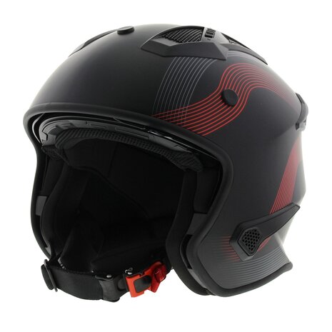 Vito Jet Bruzano helmet matt black red