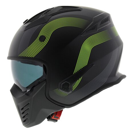 Vito Jet Bruzano helmet matt black fluo yellow