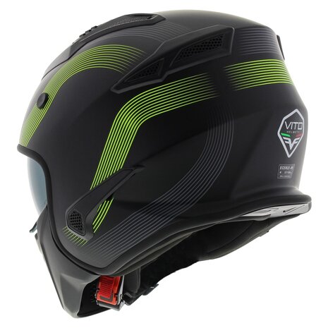 Vito Jet Bruzano helmet matt black fluo yellow