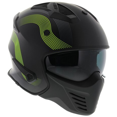 Vito Jet Bruzano helmet matt black fluo yellow