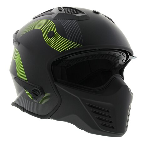 Vito Jet Bruzano helmet matt black fluo yellow