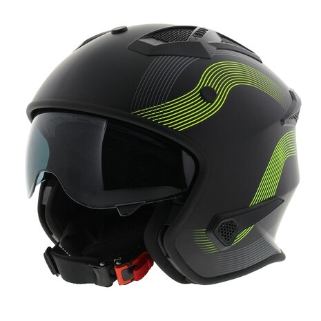 Vito Jet Bruzano helmet matt black fluo yellow