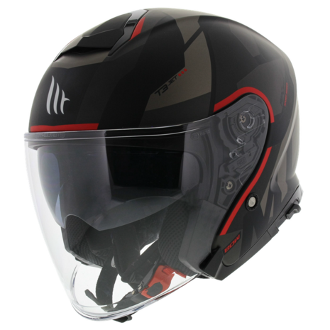 MT Thunder 3 SV Jet helmet Bow matt black red